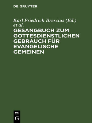 cover image of Gesangbuch zum gottesdienstlichen Gebrauch für evangelische Gemeinen